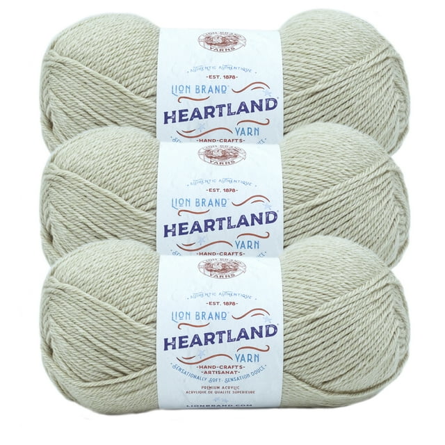 Lion Brand Yarn Heartland Dry Tortugas Medium Acrylic Green Yarn 3 Pack ...