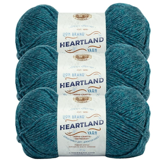 Lion Brand Yarn Heartland Glacier Bay Medium Acrylic Yarn 3 Pack