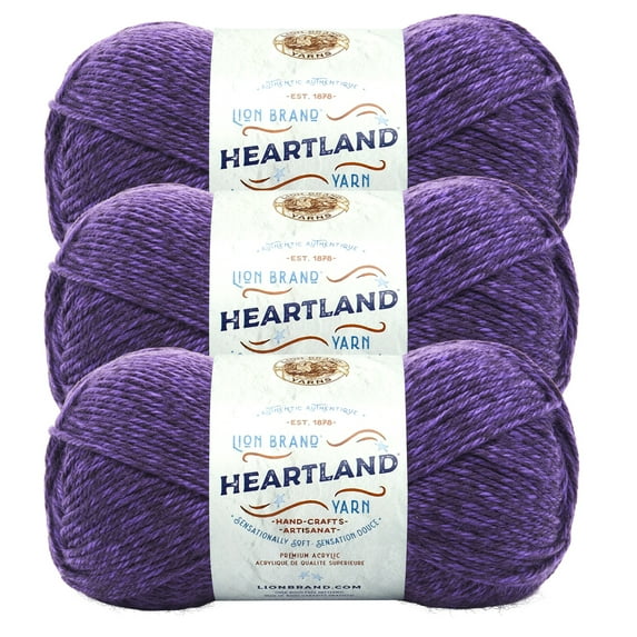 Lion Brand Yarn Heartland Hot Springs Medium Acrylic Yarn 3 Pack