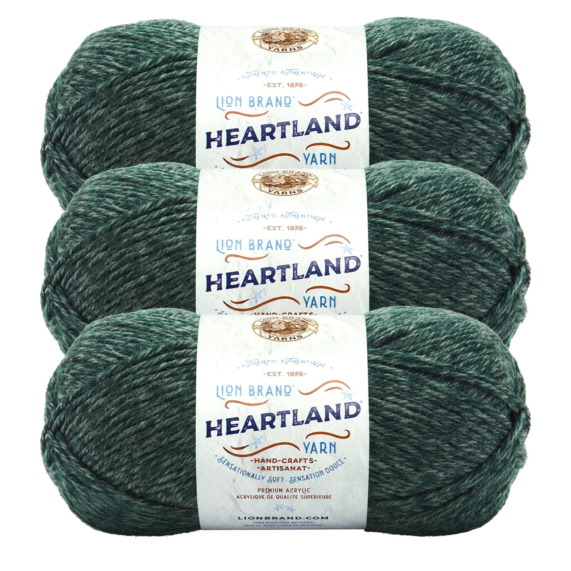 Lion Brand Yarn Heartland Dry Tortugas Medium Acrylic Green Yarn 3