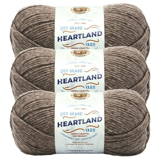 Lion Brand Yarn Heartland Mammoth Cave Medium Acrylic Yarn 3 Pack