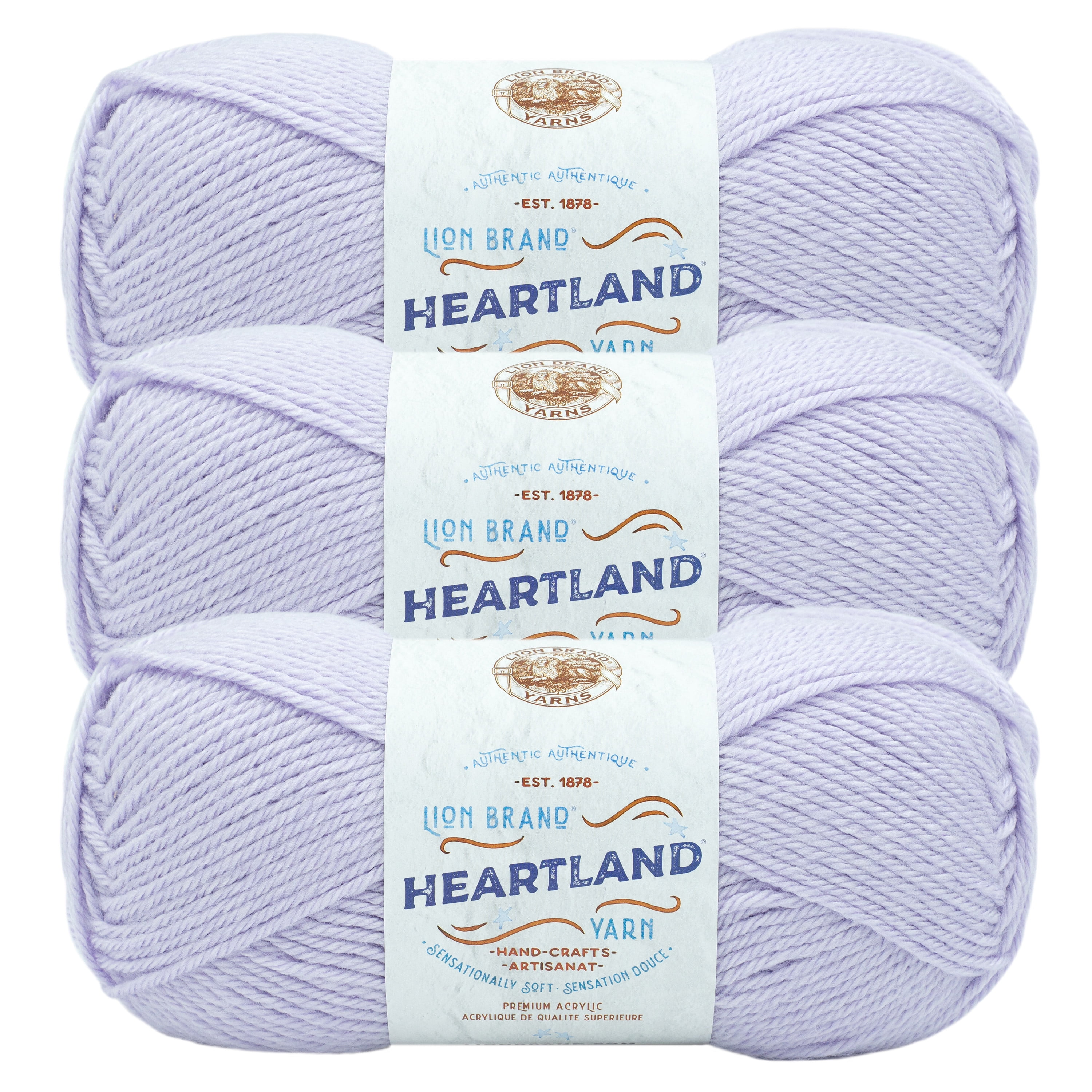 2) Lion Brand Heartland Yarn/Haleakala/251 yds 5 oz Each/ New.