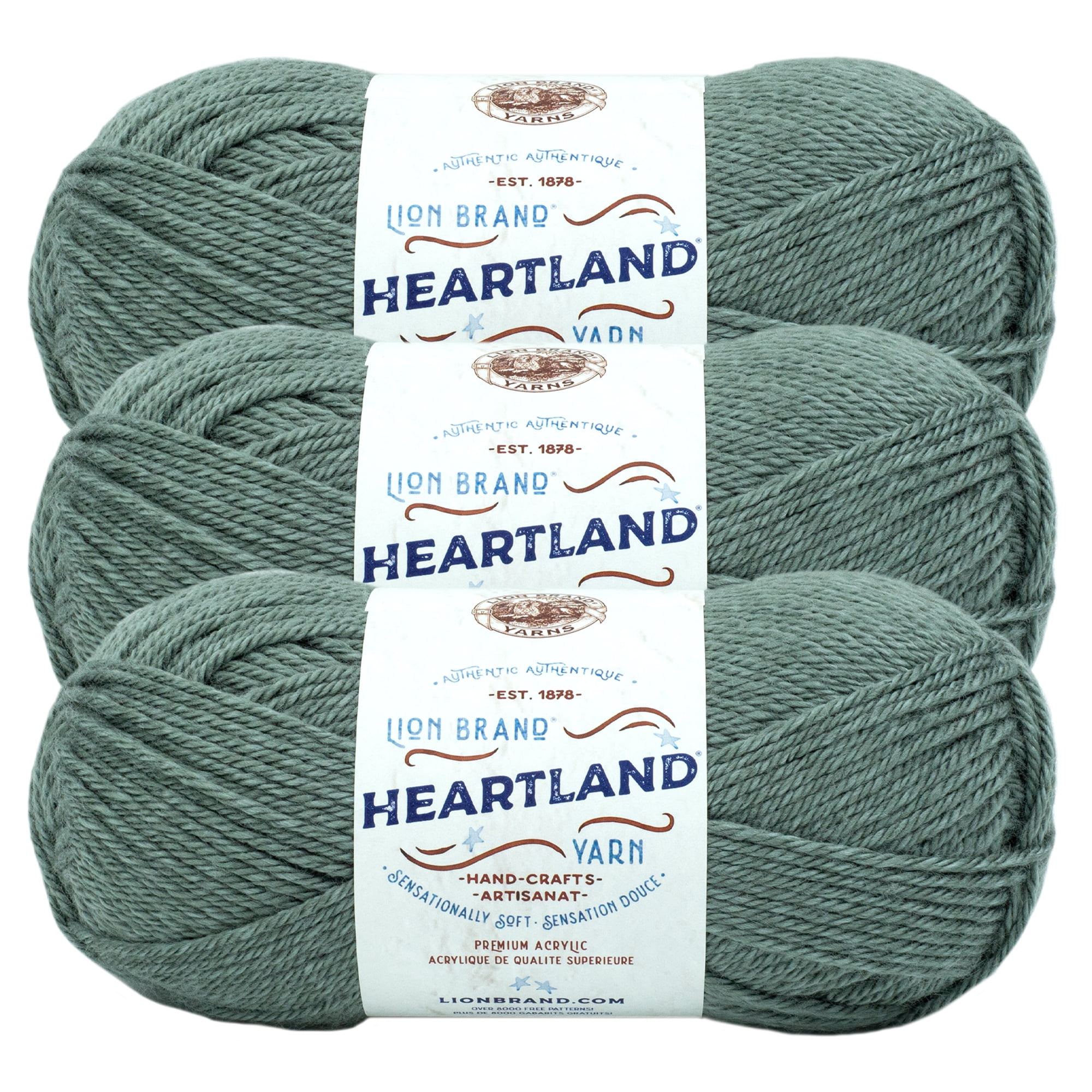 Lion Brand Yarn Heartland Great Smoky Mountains Basic Medium Acrylic Gray  Yarn 3 Pack 