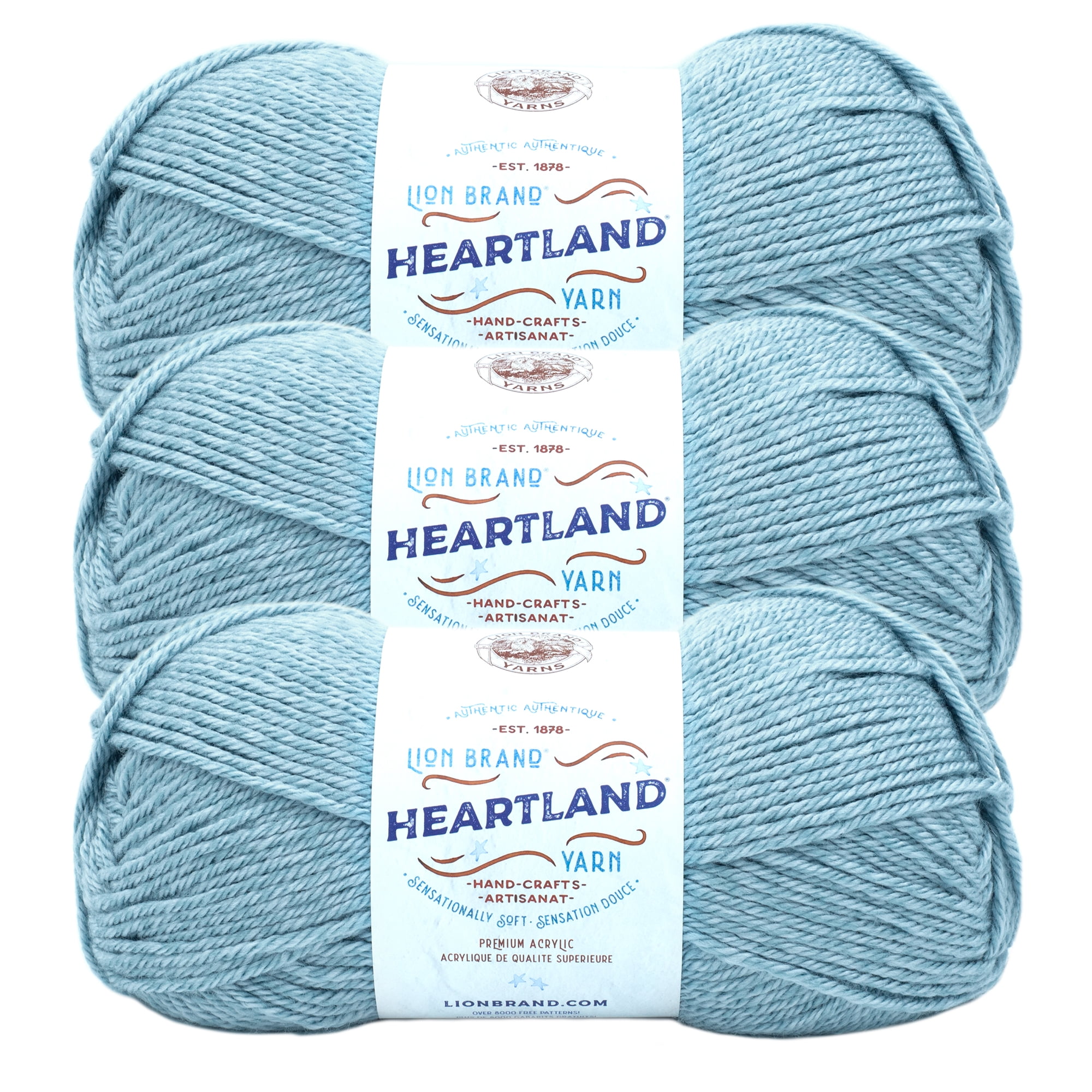 Lion Brand Yarn Heartland Yarn for Crocheting, Knitting, and Weaving, Multicolor Yarn, 3-Pack, Voyageurs