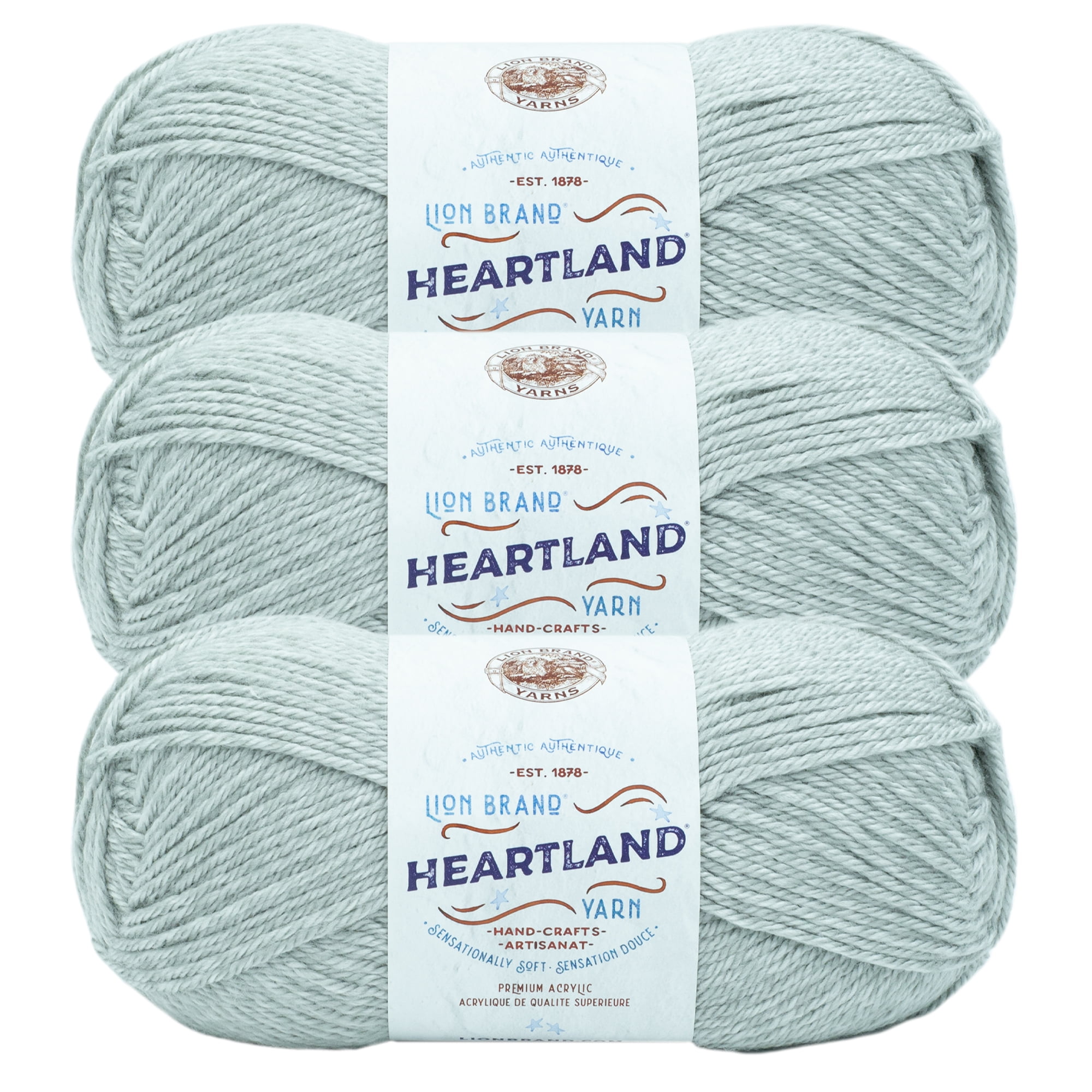 Lion Brand Yarn Heartland Great Smoky Mountains Basic Medium Acrylic Gray Yarn 3 Pack