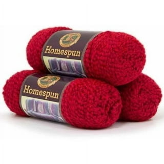 Lion Brand Yarn AR Workshop Chunky Knit Sangria Chenille Jumbo Polyester  Red Yarn 3 Pack