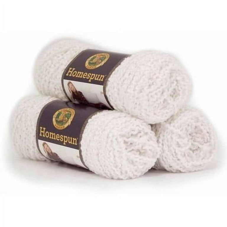 Lion Brand Yarn Homespun Hepplewhite Painterly Bulky Acrylic, Polyester  White Yarn 3 Pack 