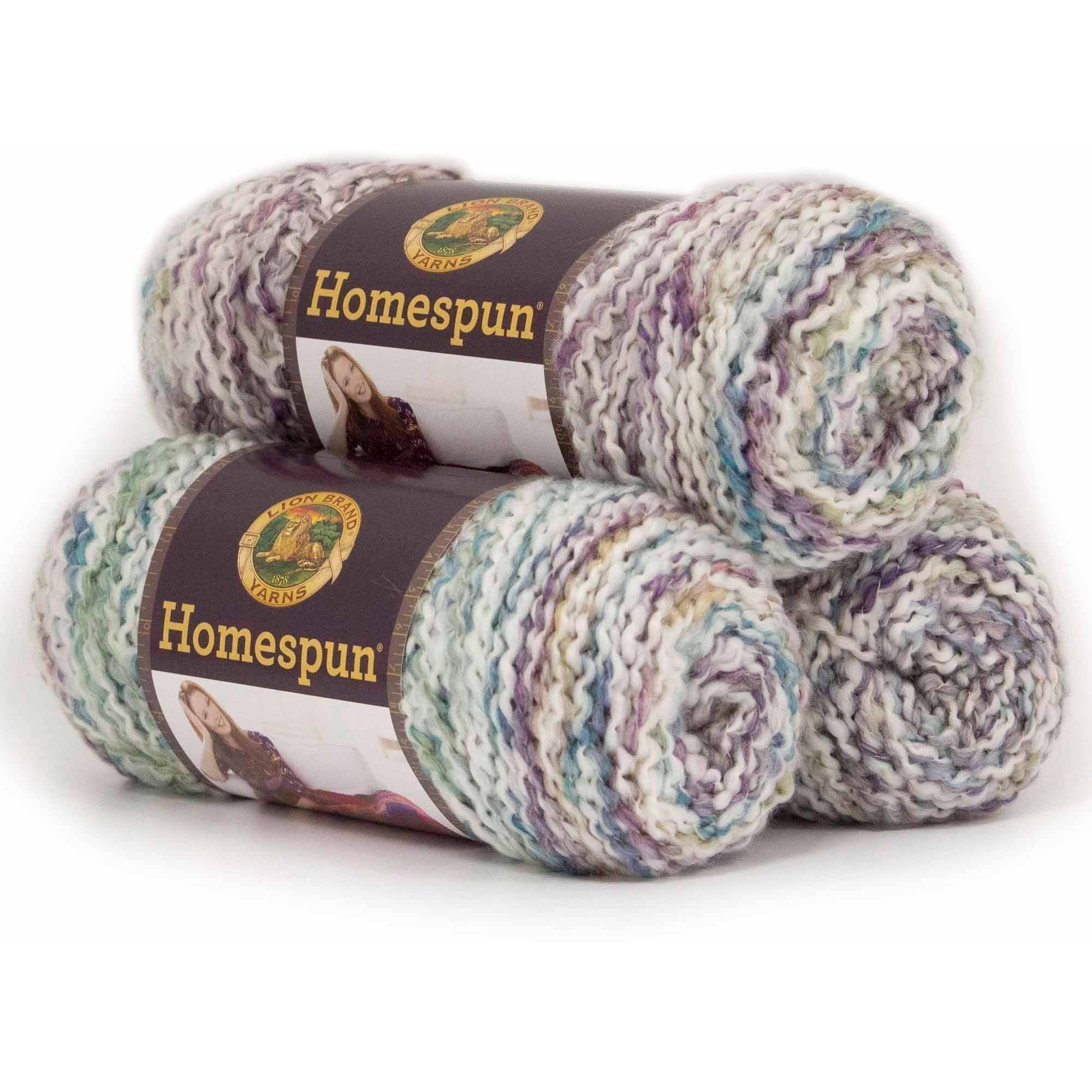 Lion Brand Homespun Yarn; 355 Delft; Acrylic/Polyester; 1 partial skei –  Destashify