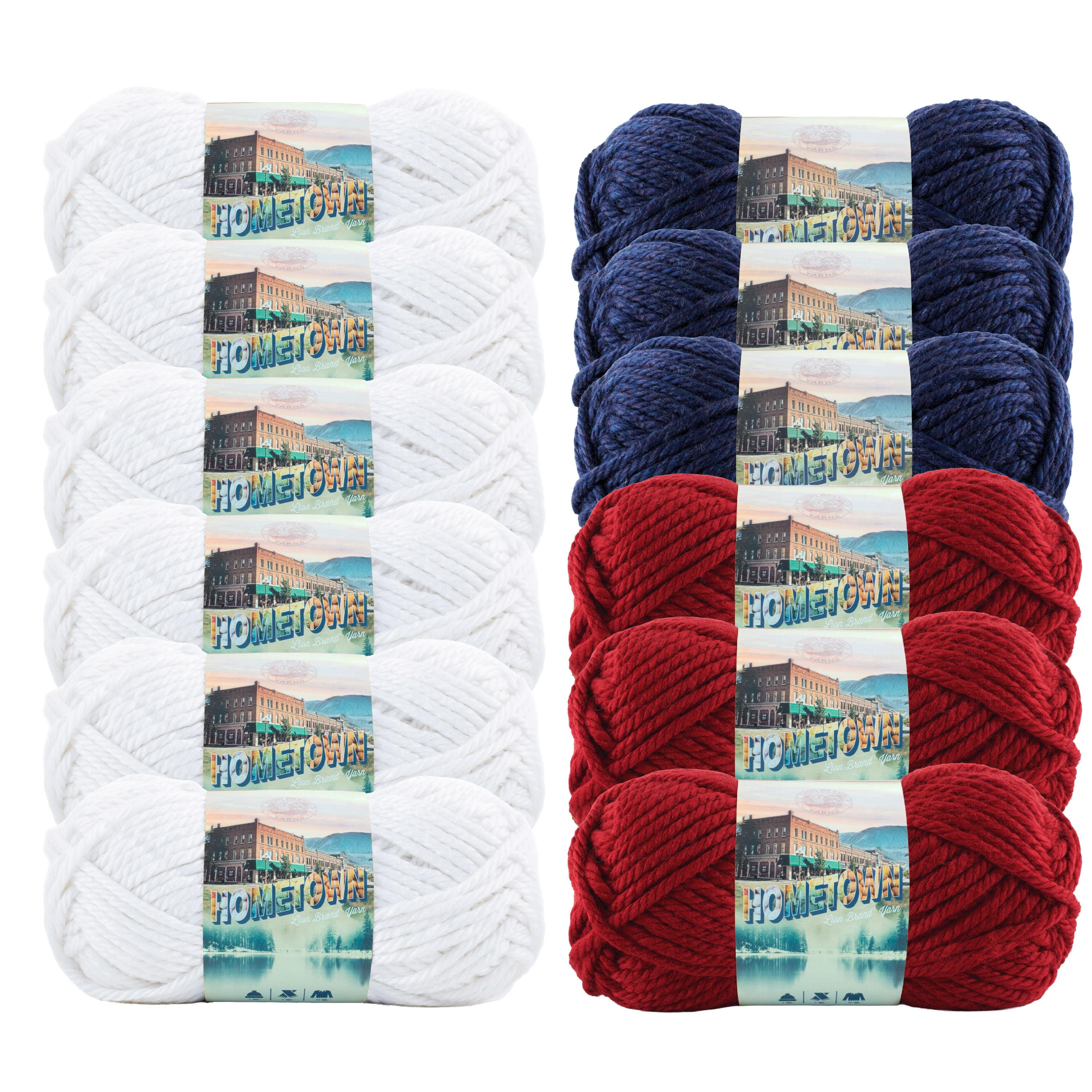 Lion Brand Yarn Hometown Americana Pack COLOR135-003 Super Bulky Yarn Acrylic Yarn 12 Pack