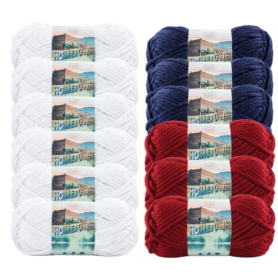Lion Brand Yarn Hometown Americana Pack COLOR135-003 Super Bulky Yarn Acrylic Yarn 12 Pack