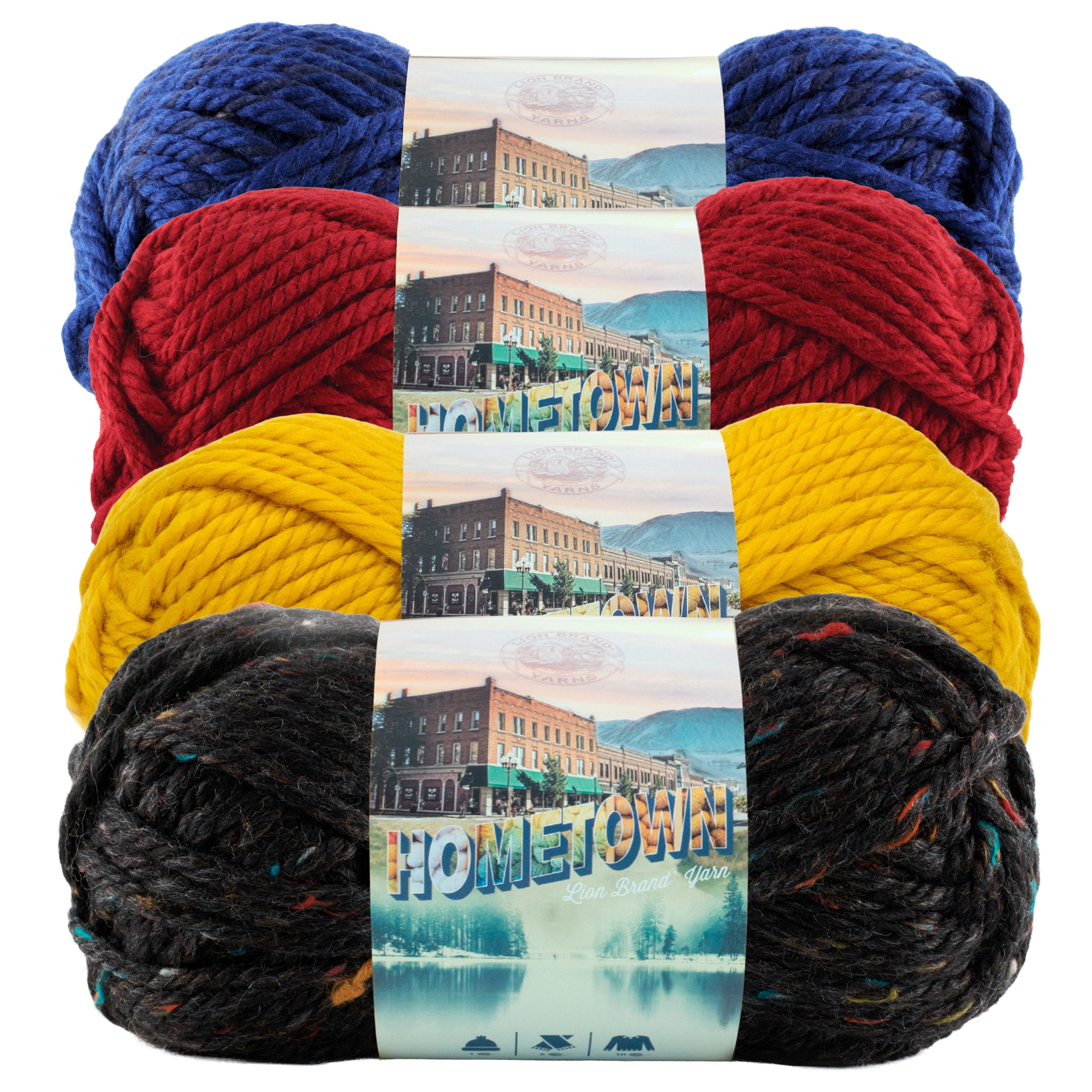 Lion Brand Yarn Hometown Arcade Pack COLOR135-022 Super Bulky Yarn Acrylic Yarn 4 Pack