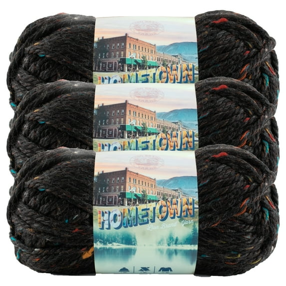 Lion Brand Yarn Hometown Cambridge Tweed Super Bulky Yarn Acrylic Yarn 3 Pack