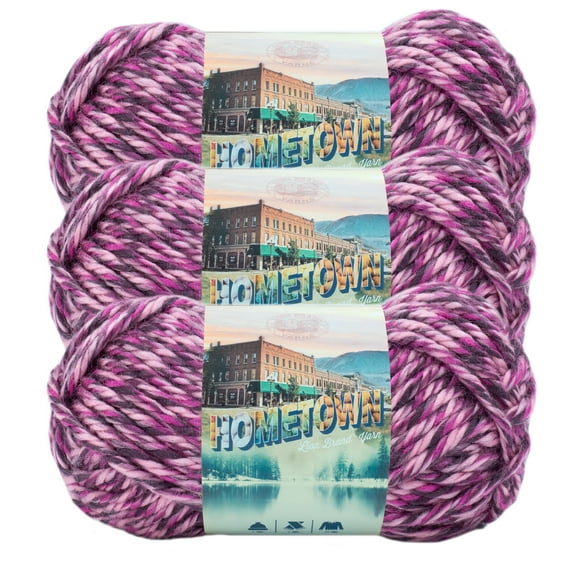 Lion Brand Yarn Hometown Elmore City Dance Super Bulky Yarn Acrylic Yarn 3 Pack