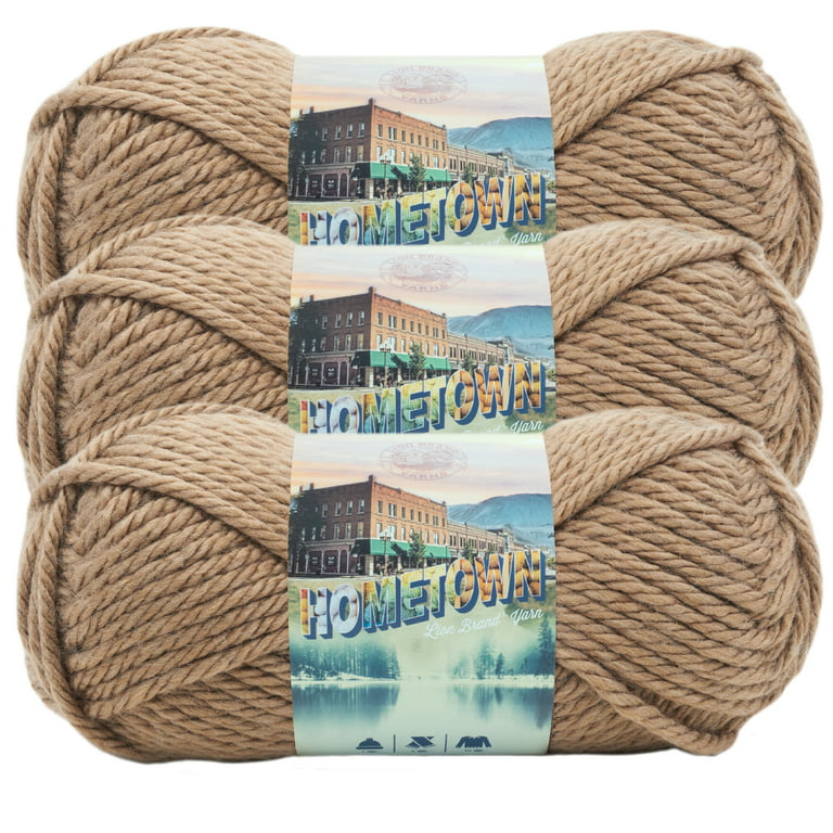 Lion Brand Yarn Hometown Yarn, Bulky Yarn, Yarn for Knitting and  Crocheting, 3-Pack, Stowe Sugar Maple