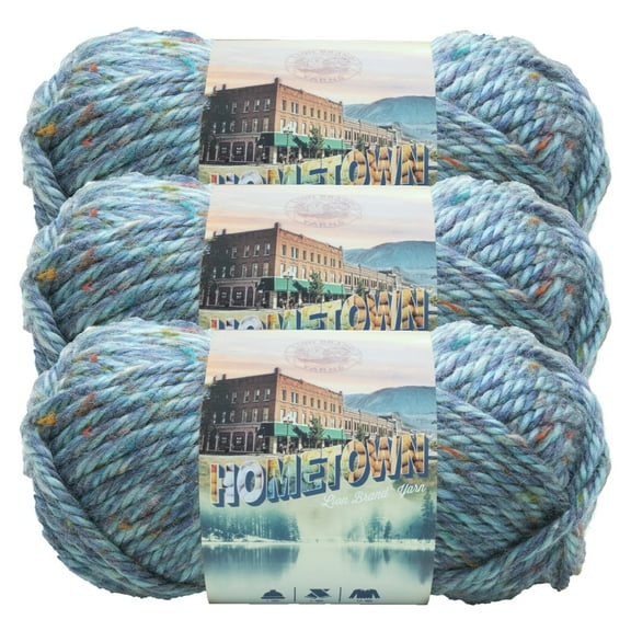 Lion Brand Yarn Hometown Key Largo Tweed Super Bulky Yarn Acrylic Yarn 3 Pack