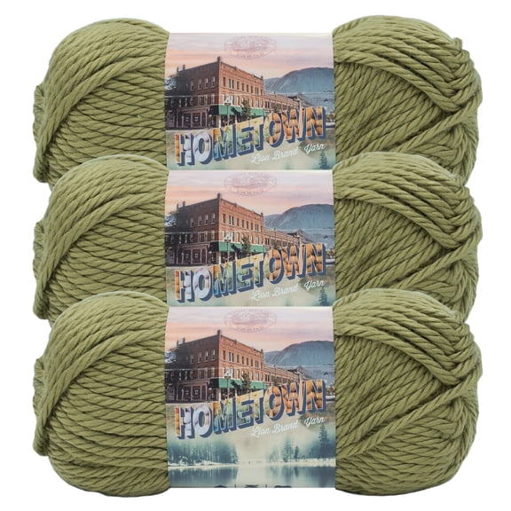 Lion Brand Yarn Hometown Lakeland Olive Super Bulky Yarn Acrylic Yarn 3 Pack
