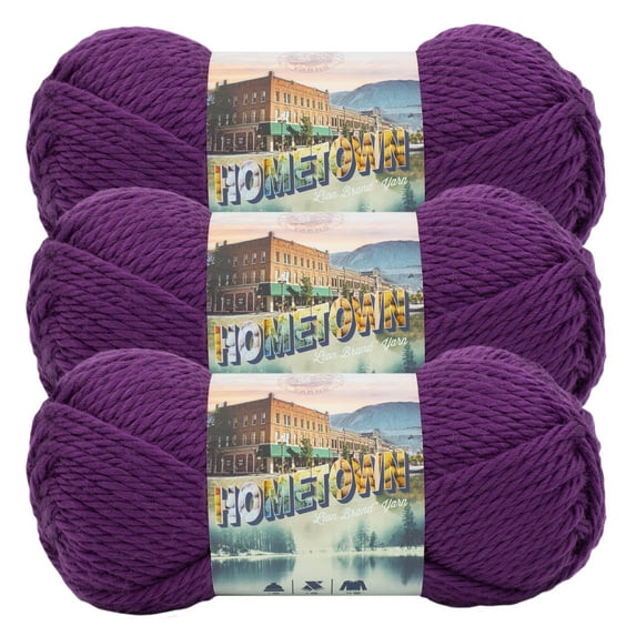 Lion Brand Yarn Hometown Portland Wine Super Bulky Yarn Acrylic Yarn 3 Pack