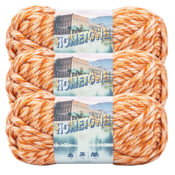 Lion Brand Yarn Hometown San Juan Sunset Super Bulky Yarn Acrylic Yarn 3 Pack