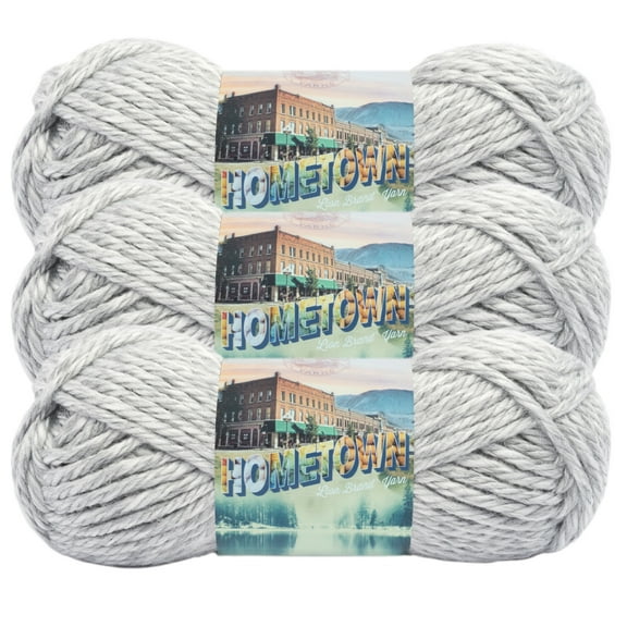 Lion Brand Yarn Hometown Springfield Silver Super Bulky Yarn Acrylic Yarn 3 Pack