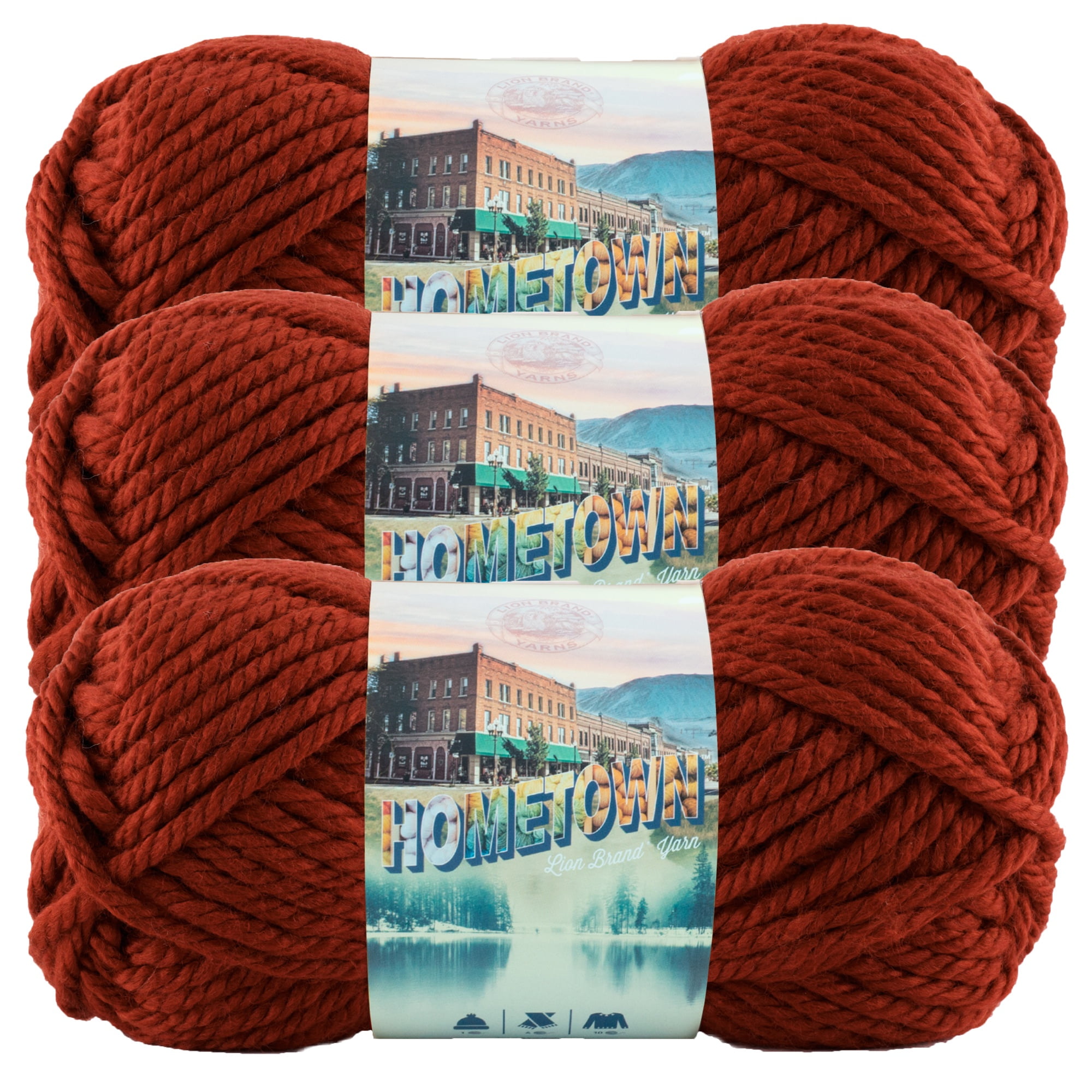 Lion Brand Yarn Hometown Tampa Spice Super Bulky Yarn Acrylic Yarn 3 Pack