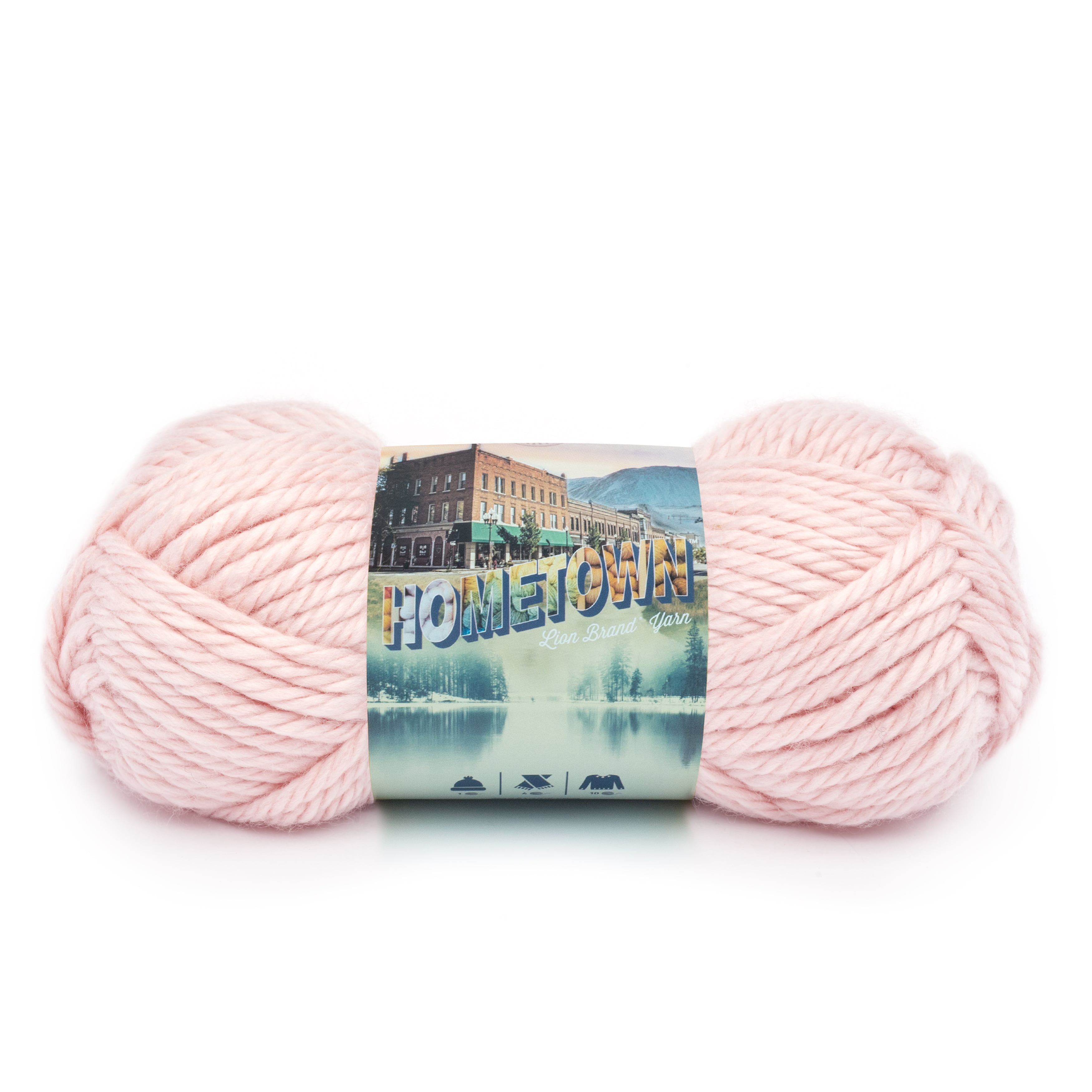  Lion Brand Knitting Yarn Pound of Love Baby Pastel Pink 3-Skein  Factory Pack (Same Dye Lot) 550-101 Bundle with 1 Artsiga Crafts Project Bag
