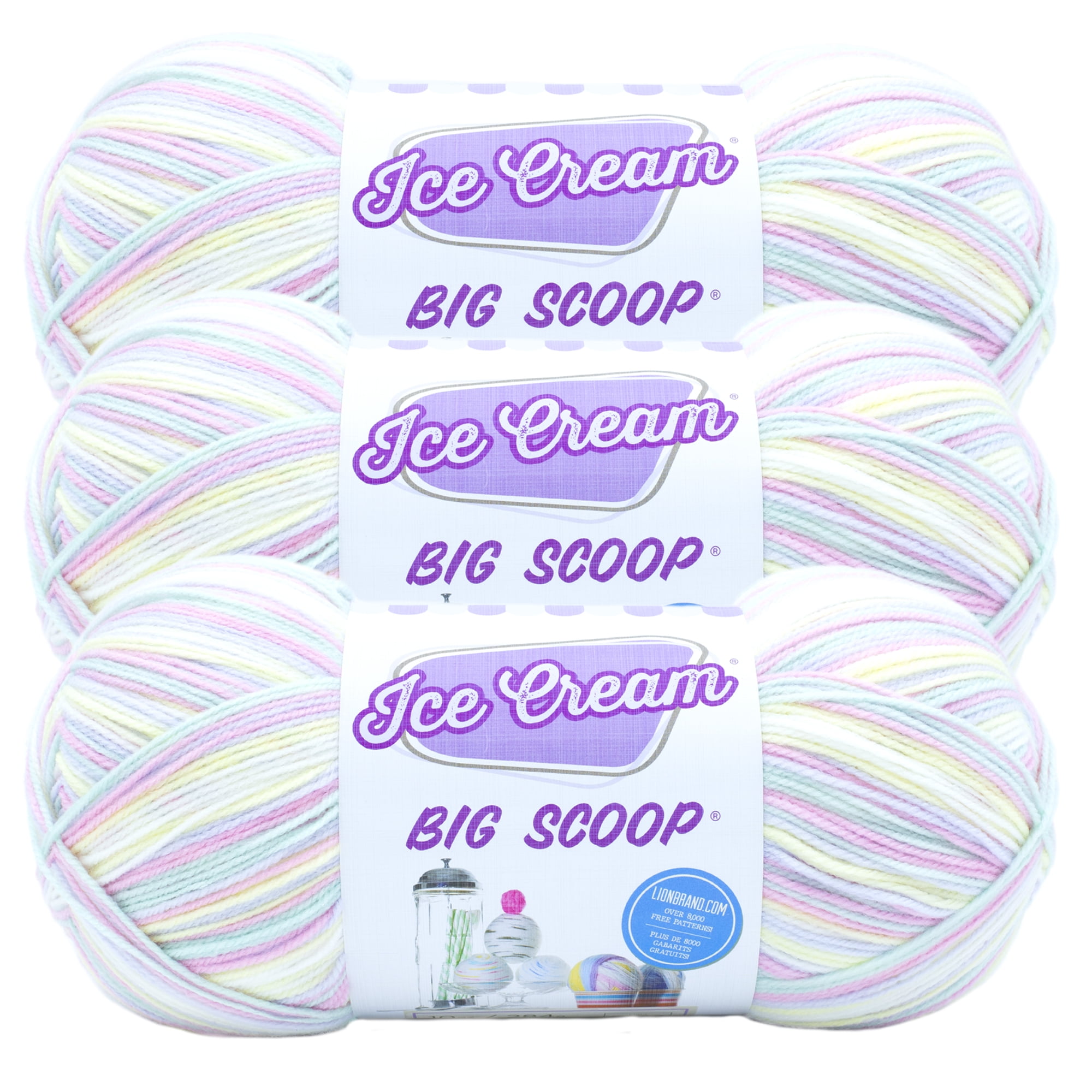 Lion Brand Yarn Ice Cream Big Scoop Jelly Bean Light Acrylic Multi