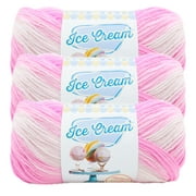 Lion Brand Yarn Ice Cream Birthday Cake Light Acrylic Multi-color Yarn 3 Pack