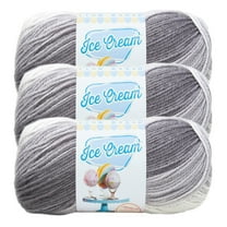 Lion Brand Yarn Ice Cream Cookies & Cream Light Acrylic Yarn 3 Pack