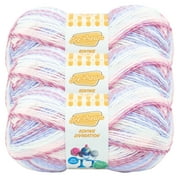 Lion Brand Yarn Ice Cream Roving Shirley Temple Medium Acrylic Multi-color Yarn 3 Pack