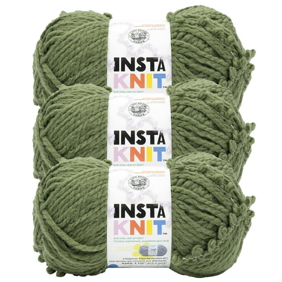 Lion Brand Yarn Insta Knit Evergreen with Envy Super Bulky Acrylic, Wool, Polyester Yarn 3 Pack