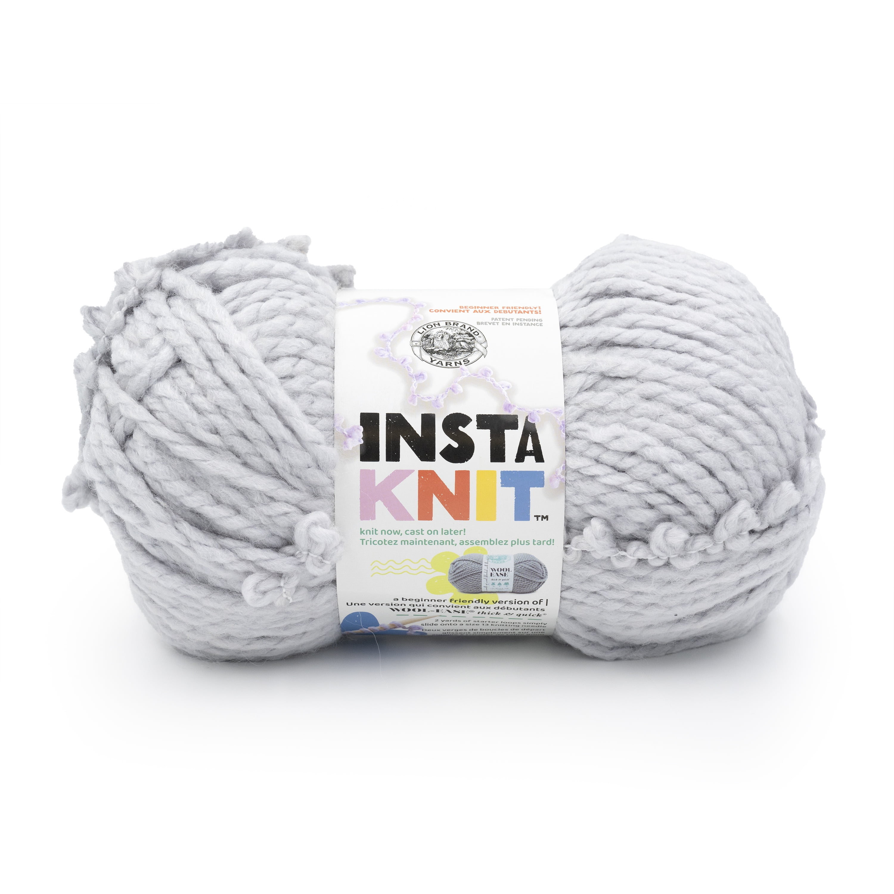 Lion Brand Instaknit Super Bulky Acrylic Yarn, Forever and a Grey, 7.9oz/225g