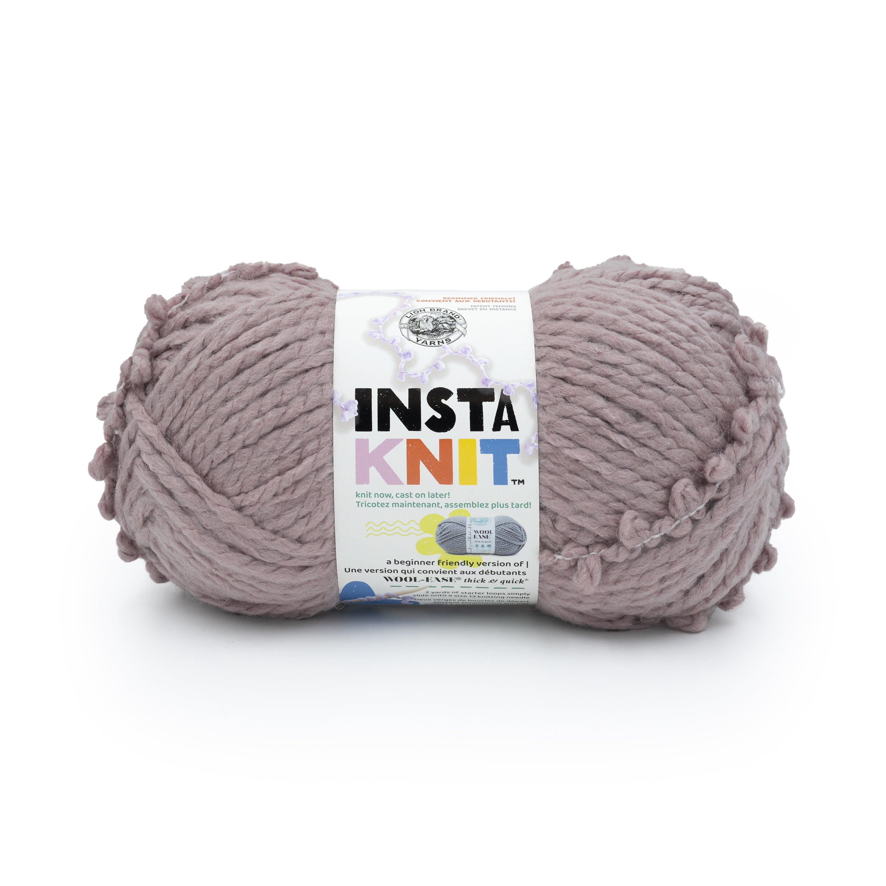 Lion Brand Instaknit Super Bulky Acrylic Yarn, Milk with Tea, 7.9oz/225g