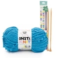 thumbnail image 1 of Lion Brand Yarn InstaKnit Never Blue Over You Super Bulky Yarn Acrylic, Wool 1 Skein with Size #13 Knitting Needles, 1 of 4