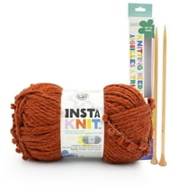 Lion Brand Yarn InstaKnit Spice Spice Baby Super Bulky Yarn Acrylic, Wool 1 Skein with Size #13 Knitting Needles