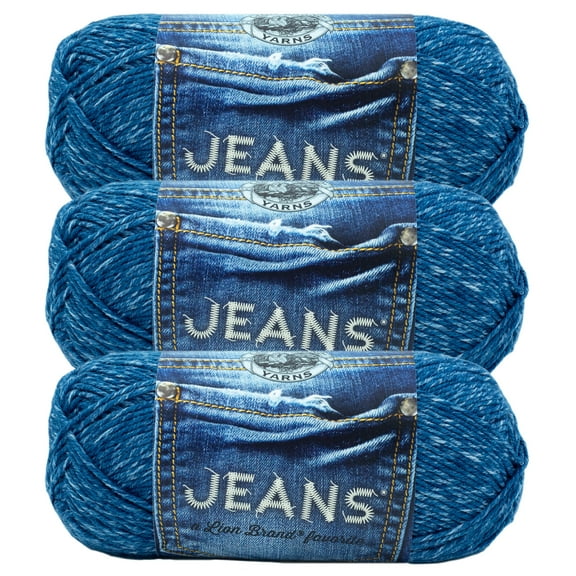 Lion Brand Yarn Jeans Stonewash Medium Acrylic Yarn 3 Pack