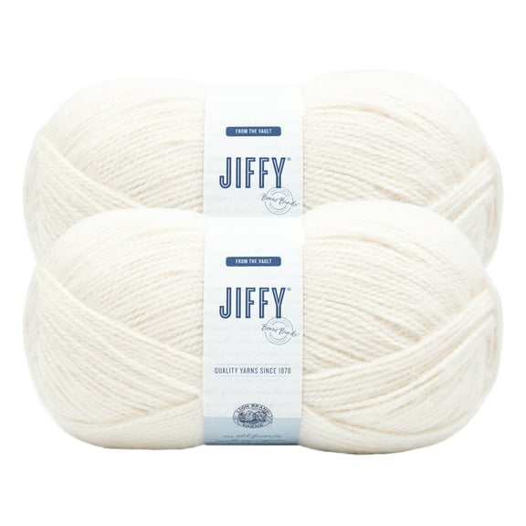 Lion Brand Yarn Jiffy Bonus Bundle Cream Bulky Yarn Acrylic Yarn 2 Pack
