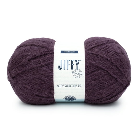 Lion Brand Yarn Jiffy Bonus Bundle Eggplant Bulky Acrylic Purple Yarn 1 Skein