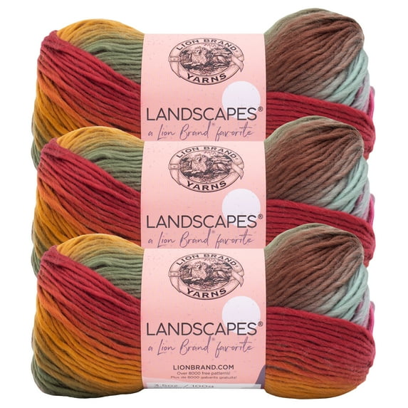 Lion Brand Yarn Landscapes Desert Spring Medium Acrylic Yarn 3 Pack