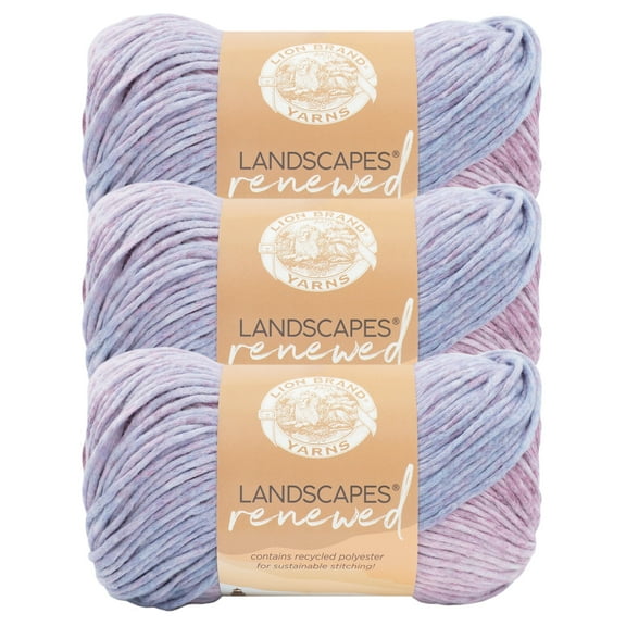 Lion Brand Yarn Landscapes Renewed Dreamcatcher Medium Polyester, Recycled Polyester Multi-color Yarn 3 Pack