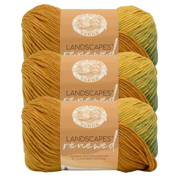 Lion Brand Yarn Landscapes Renewed Scarab Medium Polyester, Recycled Polyester Yarn 3 Pack