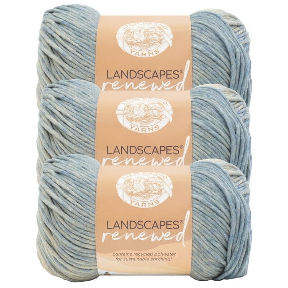 Lion Brand Yarn Landscapes Renewed Southwind Medium Polyester, Recycled Polyester Multi-color Yarn 3 Pack