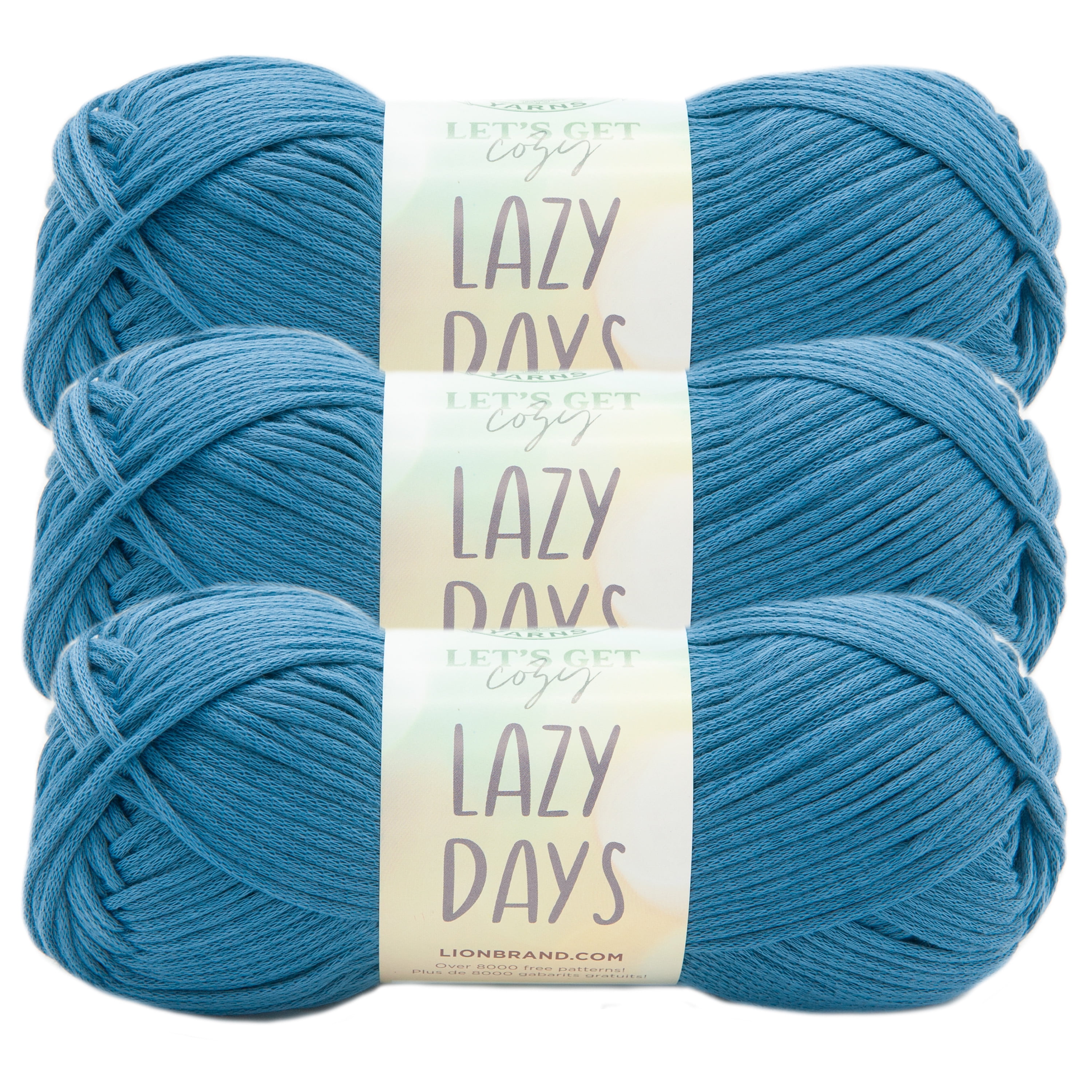 Lion Brand Yarn Lazy Days Bluebell Tube Style Medium Polyester Blue