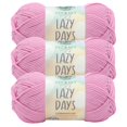 thumbnail image 1 of Lion Brand Yarn Lazy Days Bubblegum Medium Polyester Yarn 3 Pack, 1 of 4