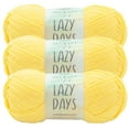 thumbnail image 1 of Lion Brand Yarn Lazy Days Lemonade Tube Style Medium Polyester Yellow Yarn 3-Pack, 1 of 3