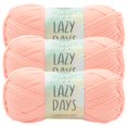 thumbnail image 1 of Lion Brand Yarn Lazy Days Peachy Pink Medium Polyester Yarn 3 Pack, 1 of 4