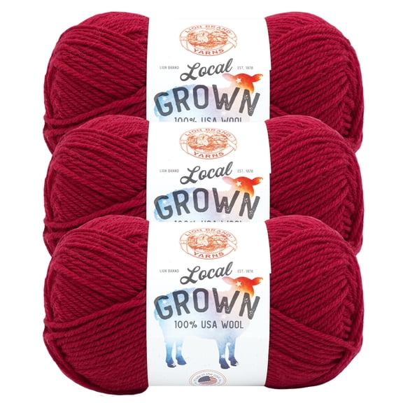 Lion Brand Yarn Local Grown Apple Pie Medium Wool Yarn 3 Pack