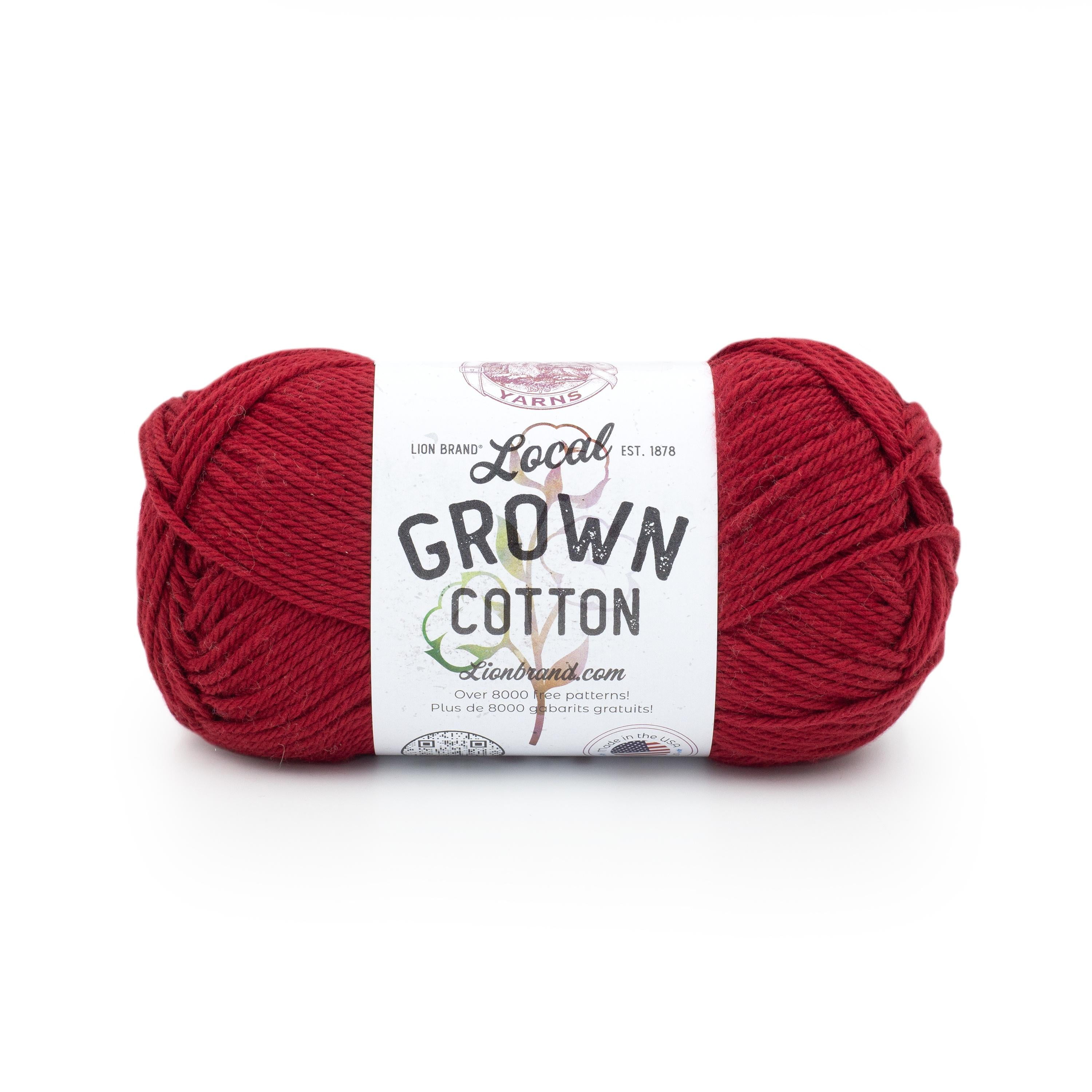 Lion Brand Yarn Local Grown Cotton Apple Pie Medium Cotton Grown in theRed Yarn 1 Skein