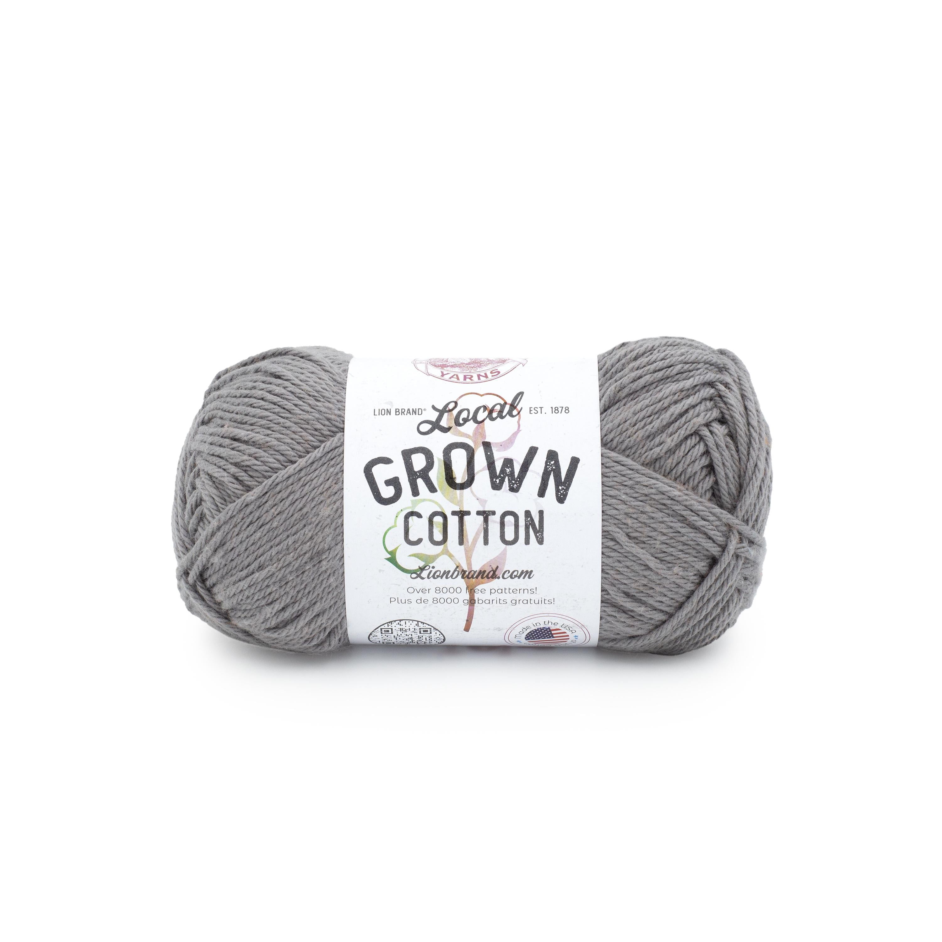 Lion Brand Yarn Local Grown Cotton Thunder Medium Cotton Grown in theGray Yarn 1 Skein