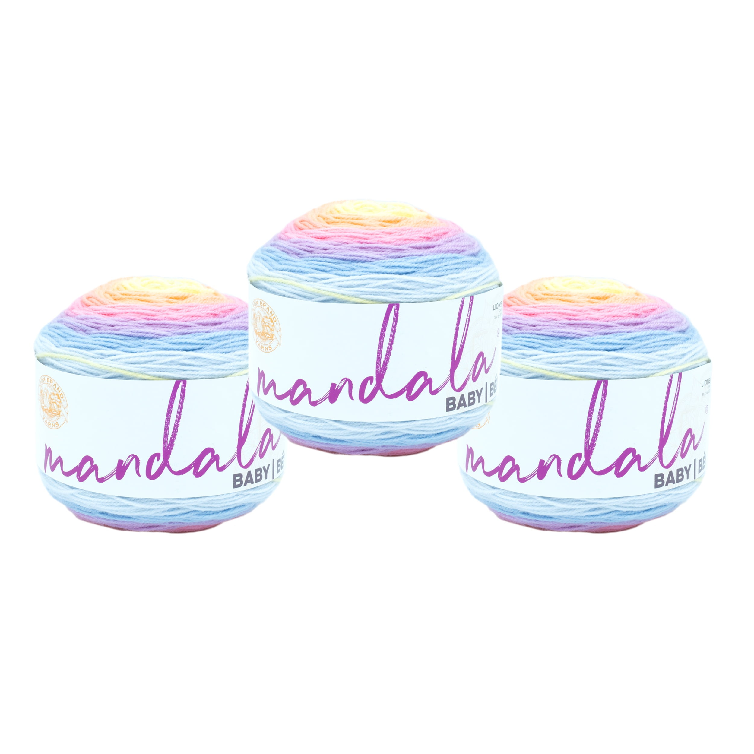 Lion Brand Yarn Mandala Baby Acre Woods Light Acrylic Yarn 3 Pack