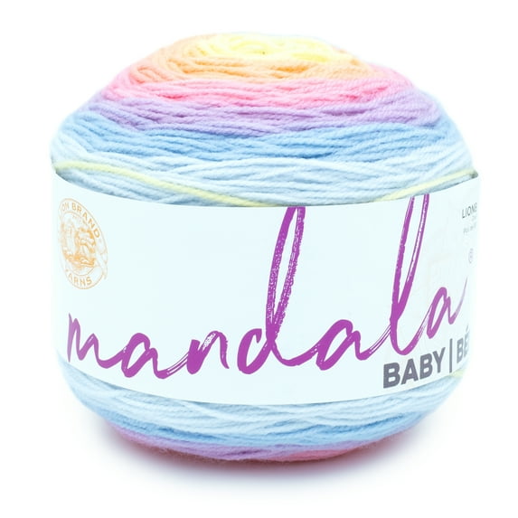 Lion Brand Yarn Mandala Baby Acre Woods Self-Striping Light Acrylic Multi-Color Baby Yarn